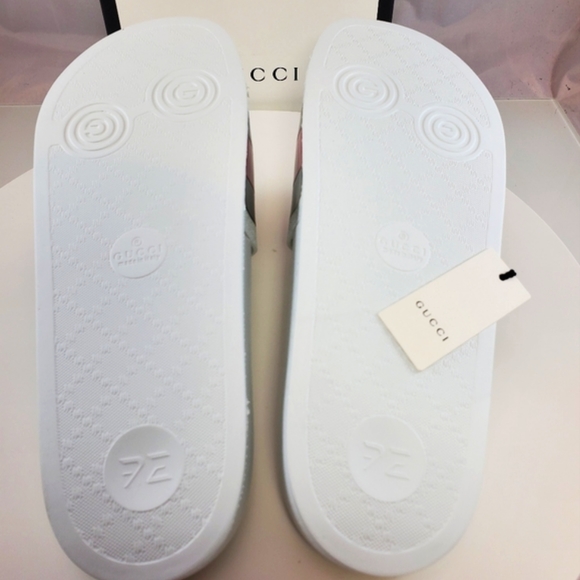 NWT$400 GUCCI Signature Pursuit 72 Stripe Slip-on Slide Sandals Sz 10G (10.5) - Picture 13 of 16